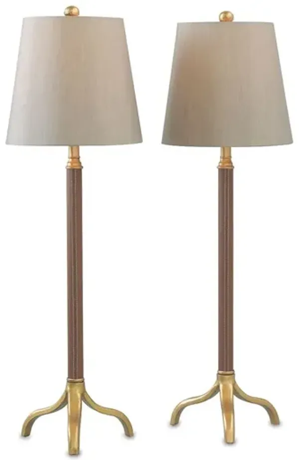 Set of 2 Portobello Buffet Lamp - Leather - Port 68