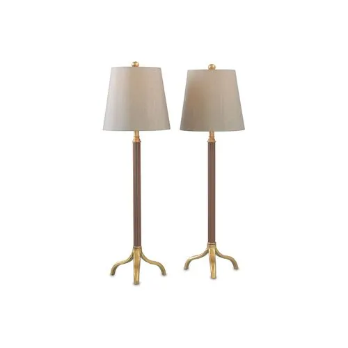 Set of 2 Portobello Buffet Lamp - Leather - Port 68