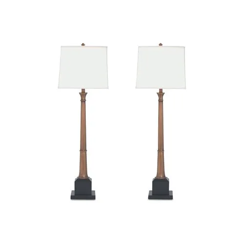 Set of 2 Kensington Buffet Lamp - Brass/Black - Port 68