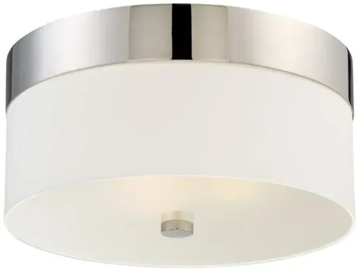 Grayson 3-Light Flush Mount - Nickel - Crystorama - Silver