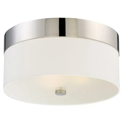 Grayson 3-Light Flush Mount - Nickel - Crystorama - Silver