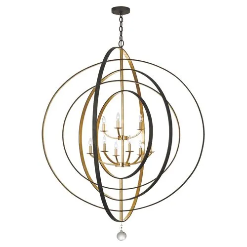 Luna 9-Light Chandelier - Bronze/Gold - Crystorama