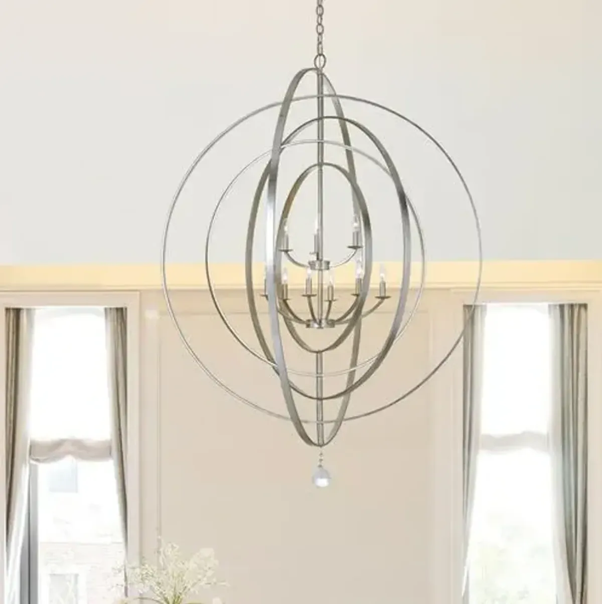 Luna 9-Light Chandelier - Antiqued Silver - Crystorama