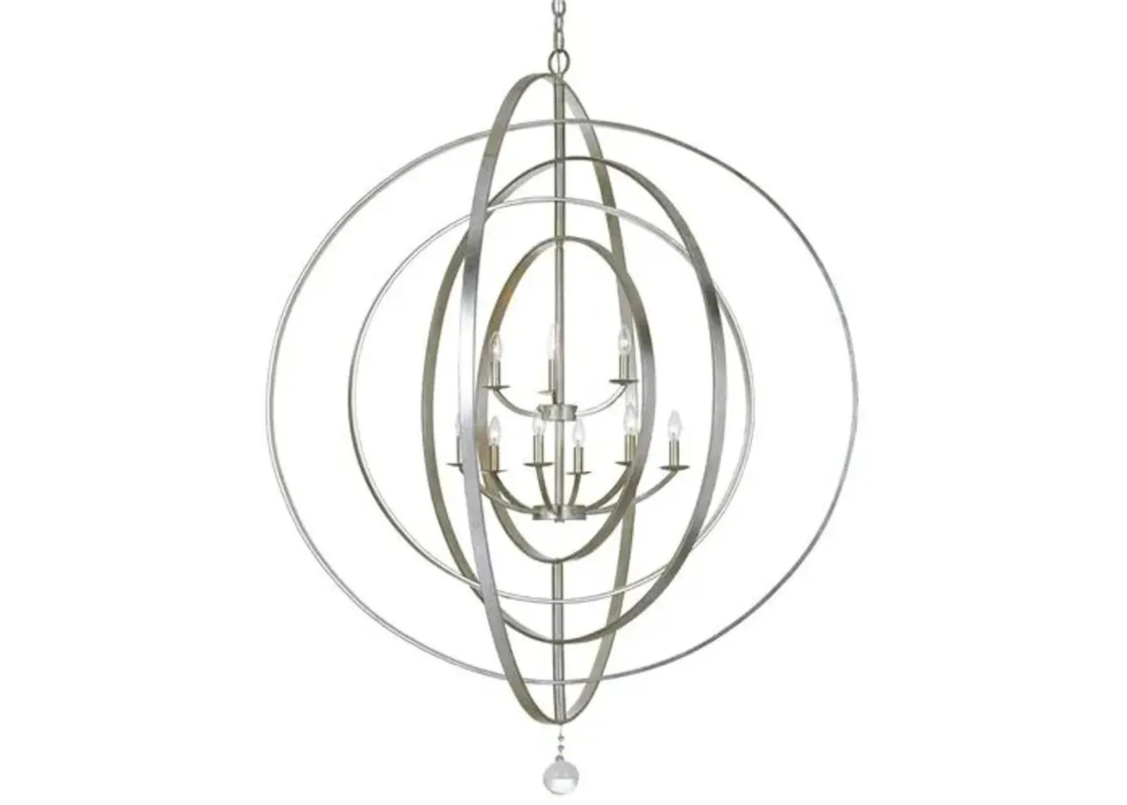 Luna 9-Light Chandelier - Antiqued Silver - Crystorama