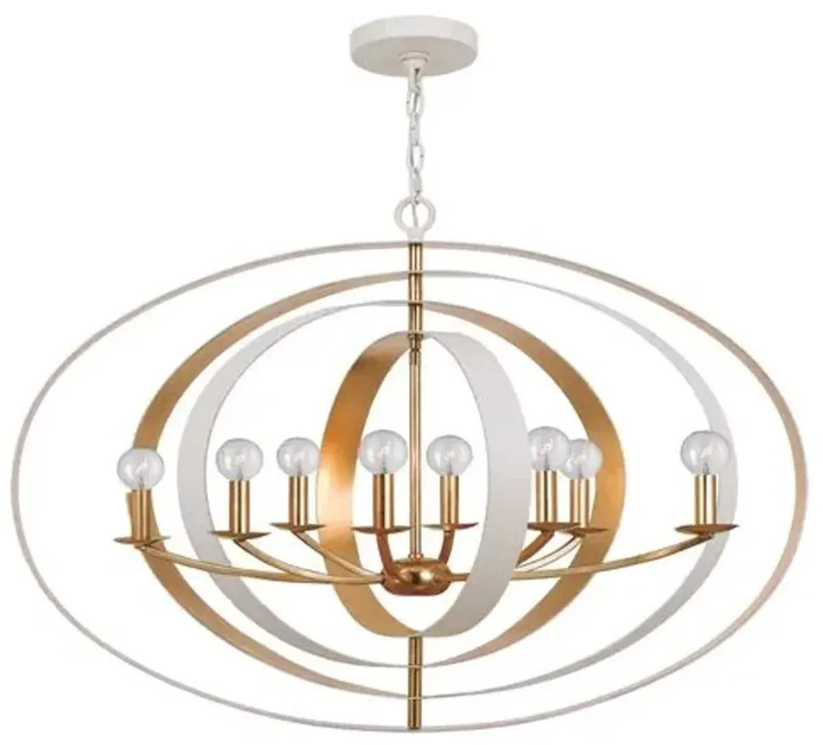 Luna 8-Light Chandelier - White/Gold - Crystorama