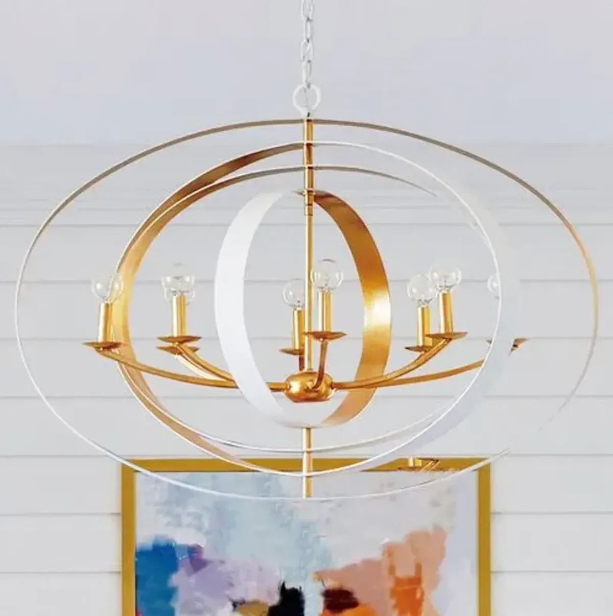 Luna 8-Light Chandelier - White/Gold - Crystorama