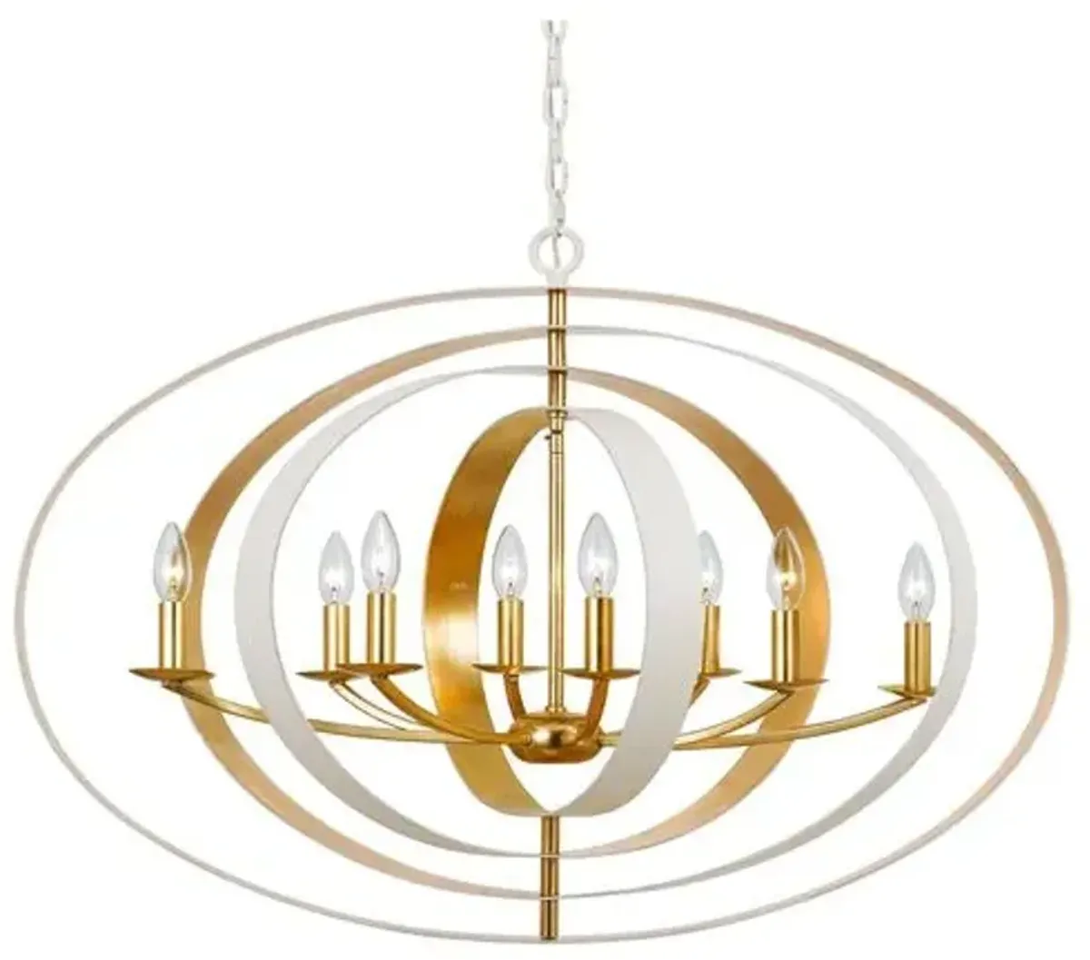 Luna 8-Light Chandelier - White/Gold - Crystorama