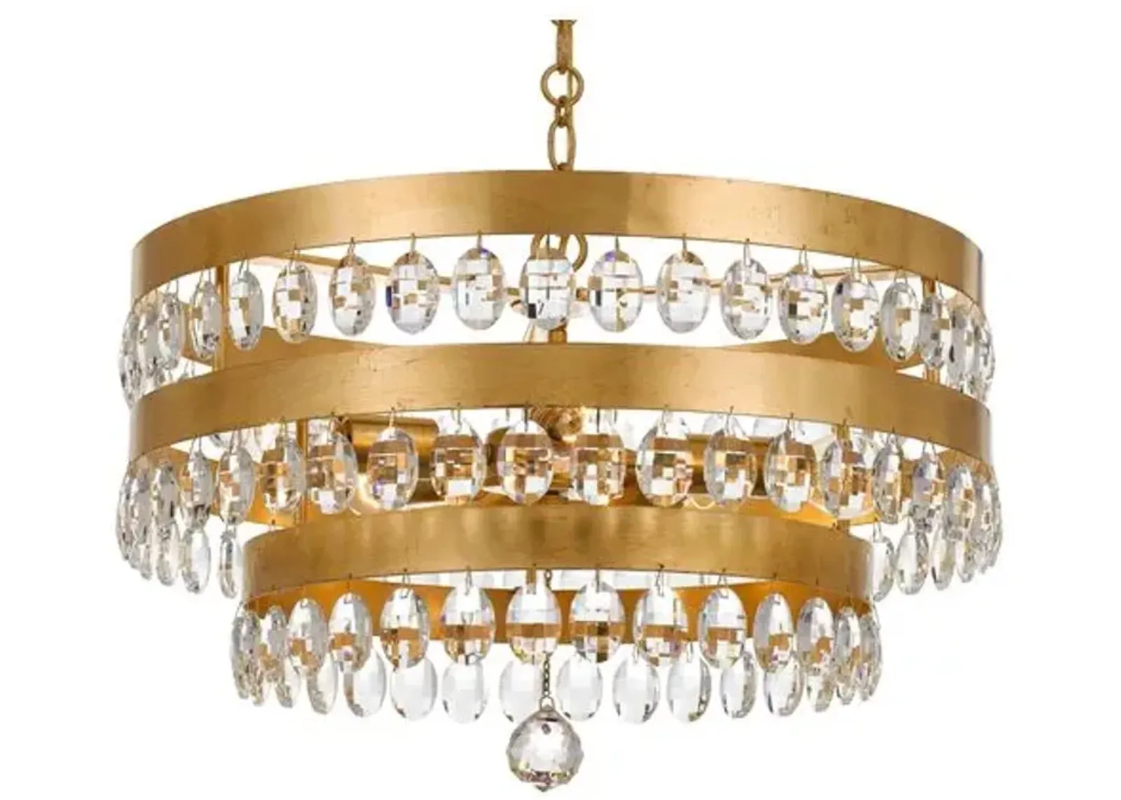 Perla 5-Light Chandelier - Antiqued Gold - Crystorama