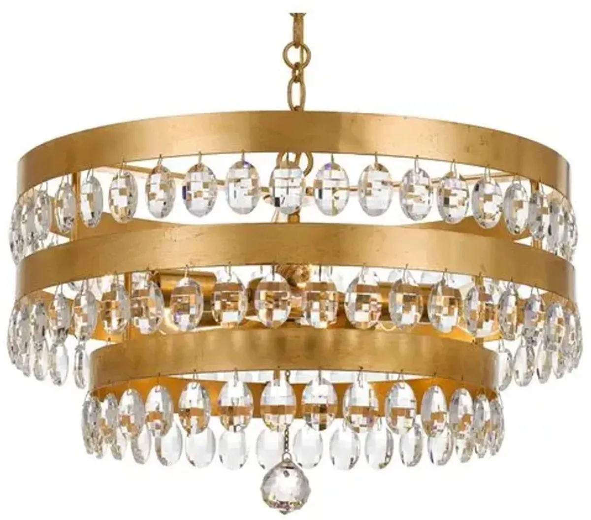 Perla 5-Light Chandelier - Antiqued Gold - Crystorama