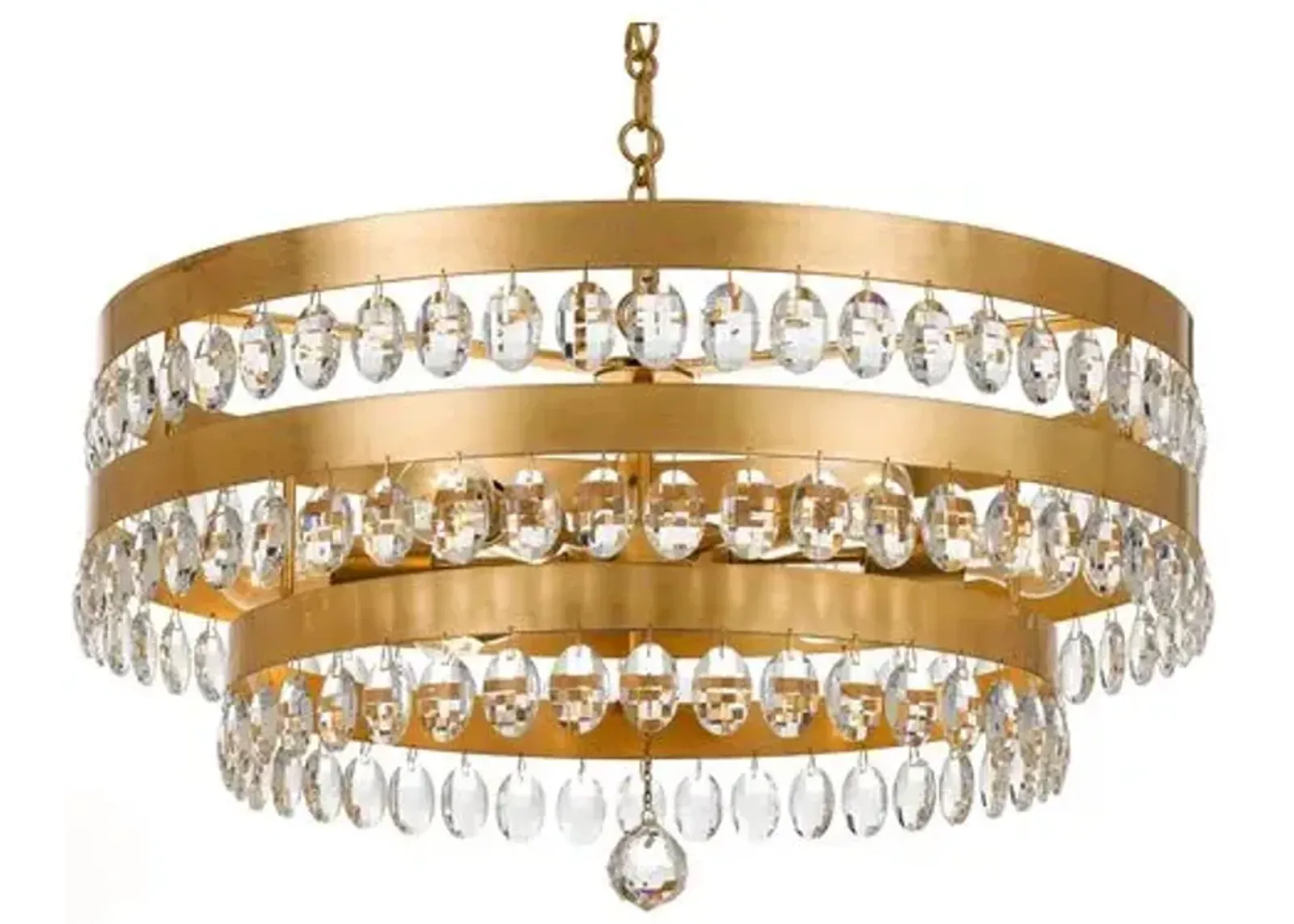 Perla 6-Light Chandelier - Antiqued Gold - Crystorama