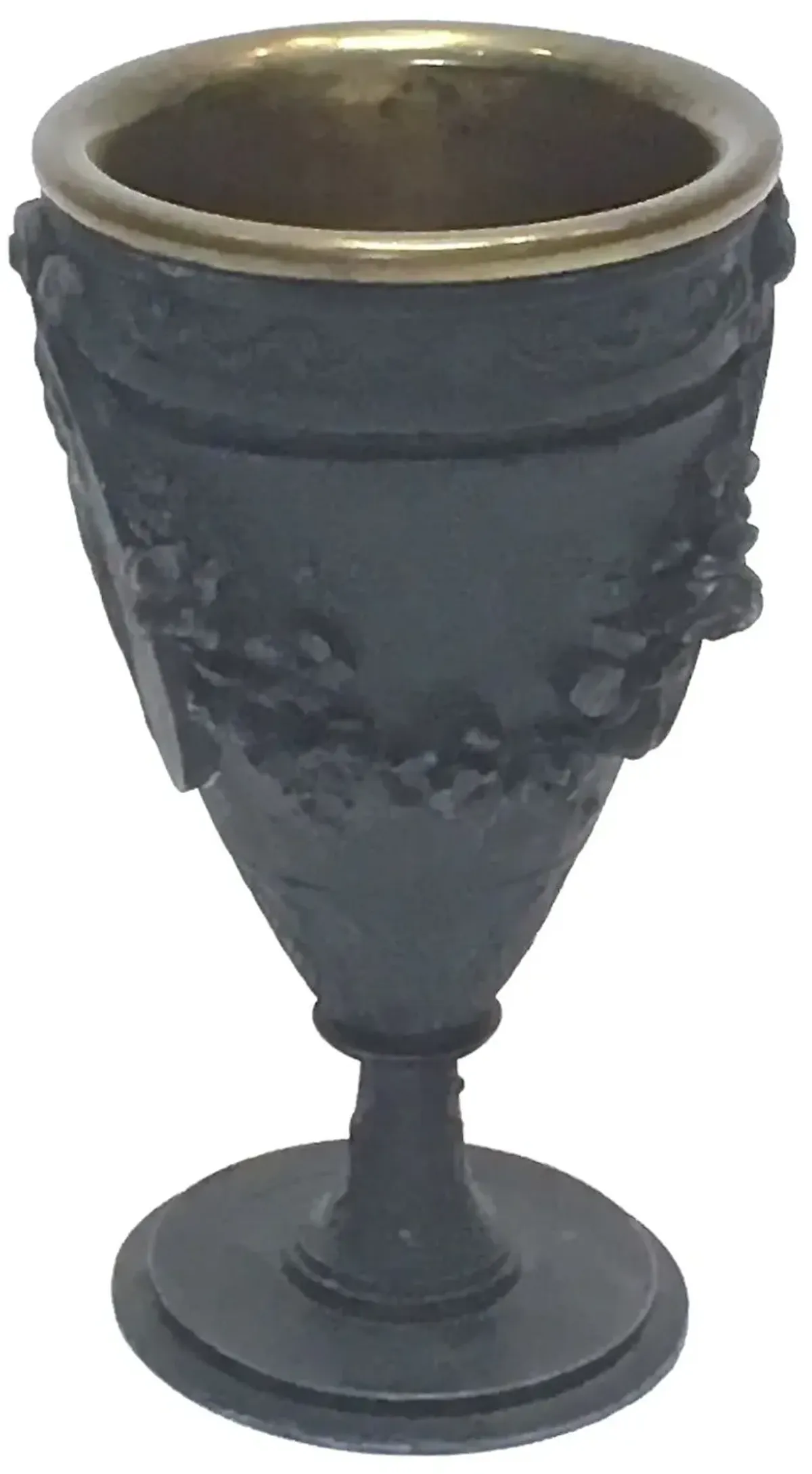 Antique Cast Iron Cherub & Floral Goblet - Vermilion Designs - black