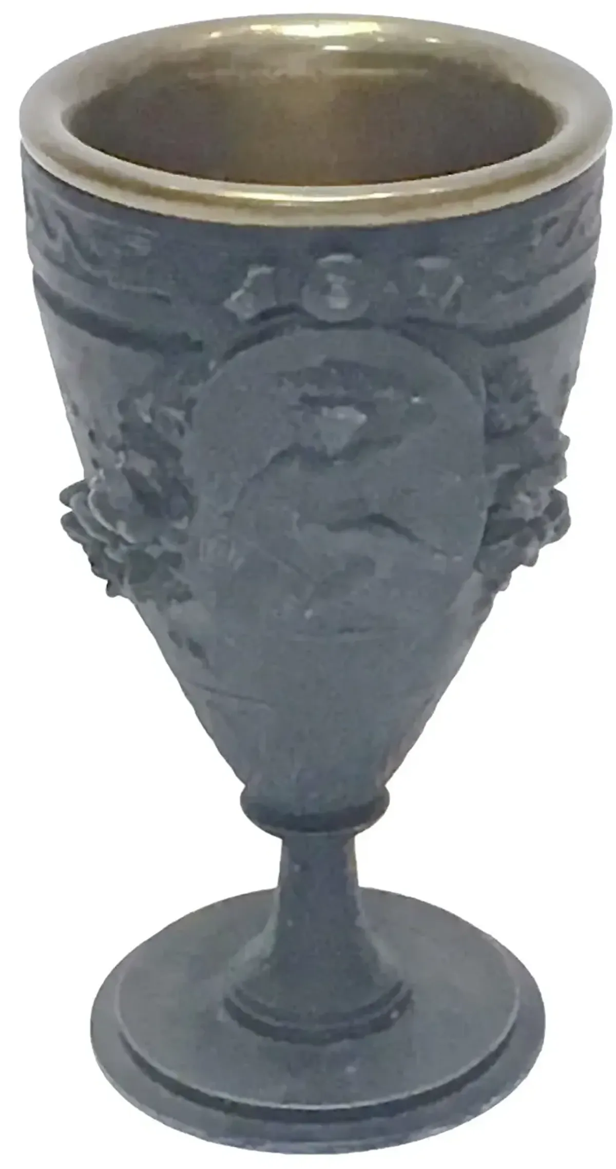 Antique Cast Iron Cherub & Floral Goblet - Vermilion Designs - black