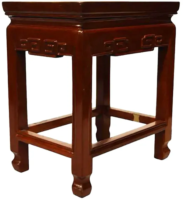 Hand-Carved Stool - FEA Home - Brown