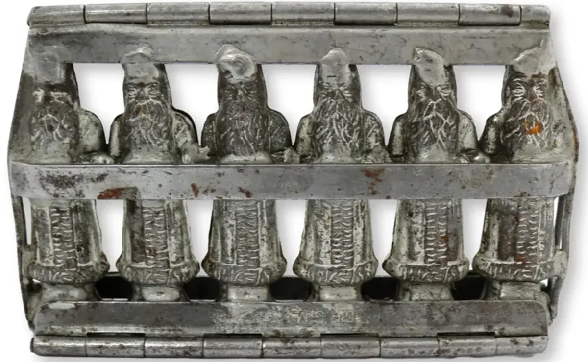 Antique German Santa Chocolate Mold - Rose Victoria - White