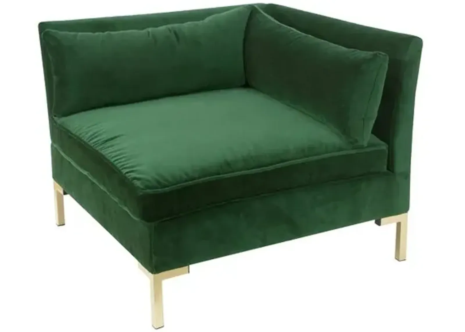 Marceau Velvet Corner Chair - Green