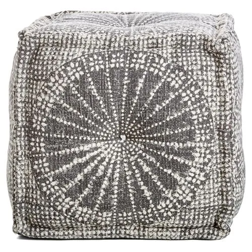 Eldridge Pouf - Gray/White