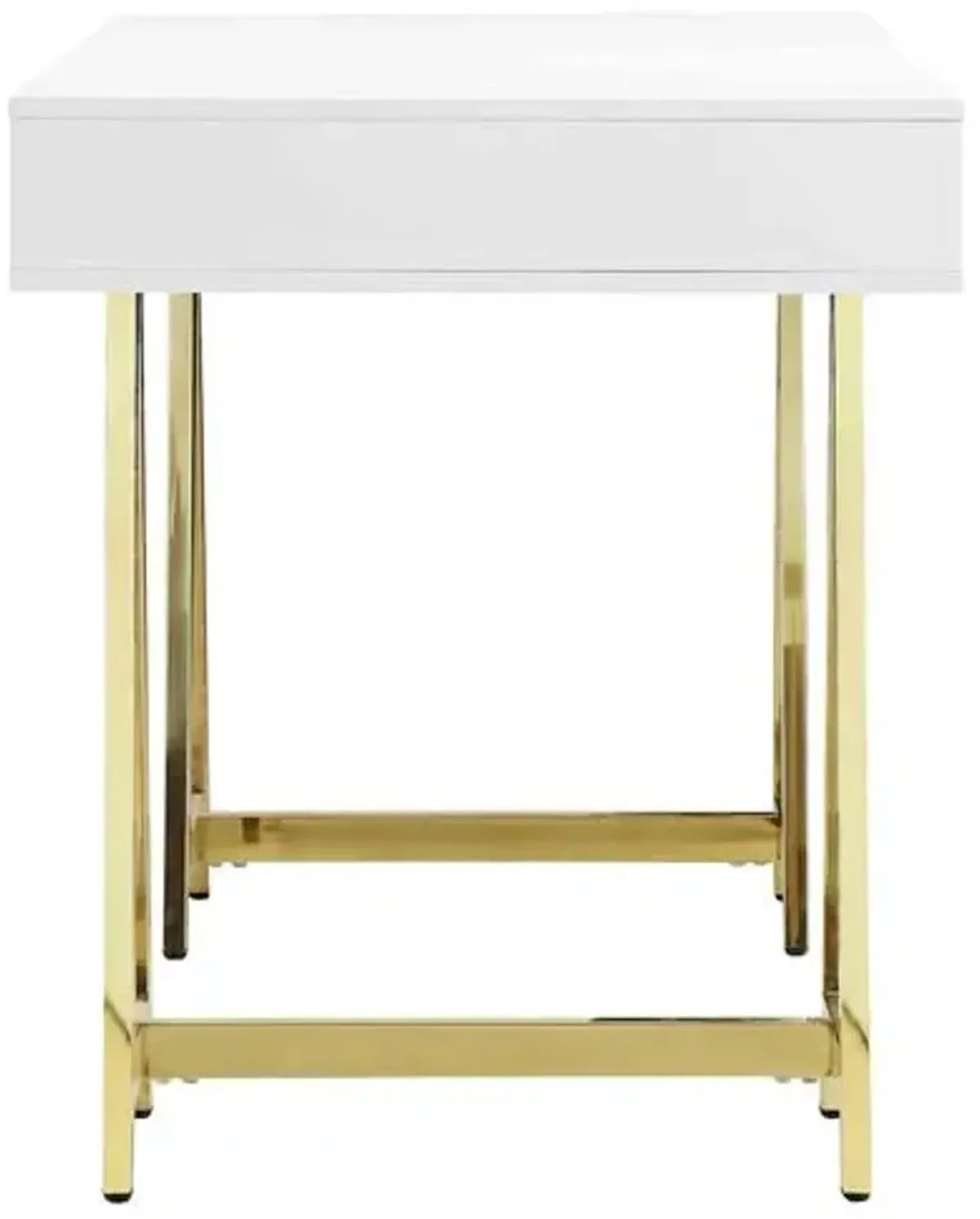 Gold Riley Desk - White