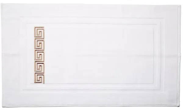 Greek Key Bath Mat, Tan