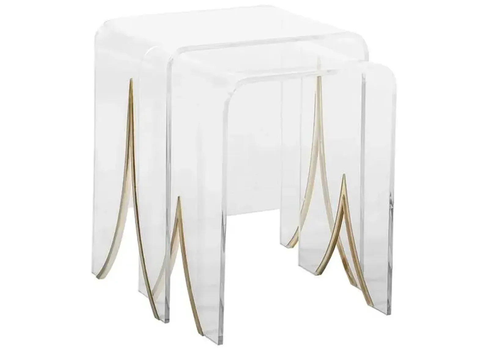 Set of 2 Magnolia Nesting Tables - Clear Acrylic - Gabby