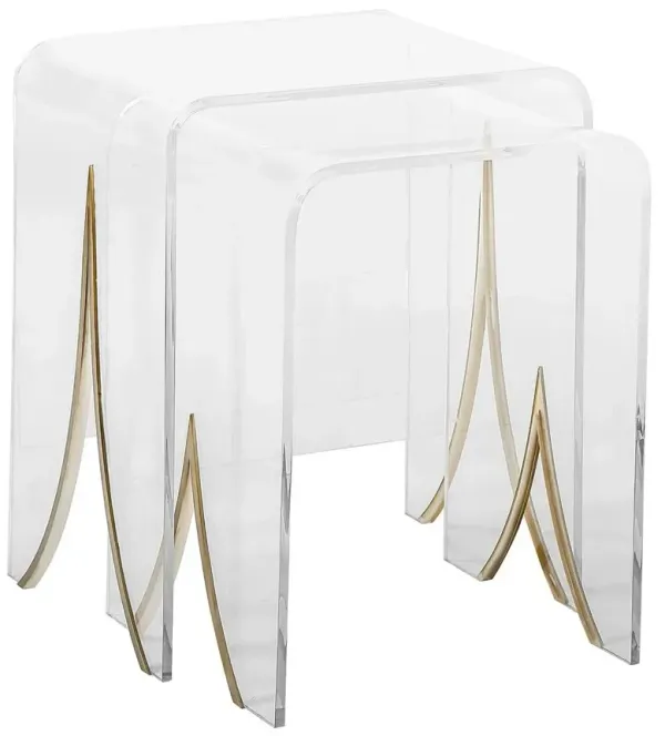 S/2 Magnolia Nesting Tables, Clear Acrylic