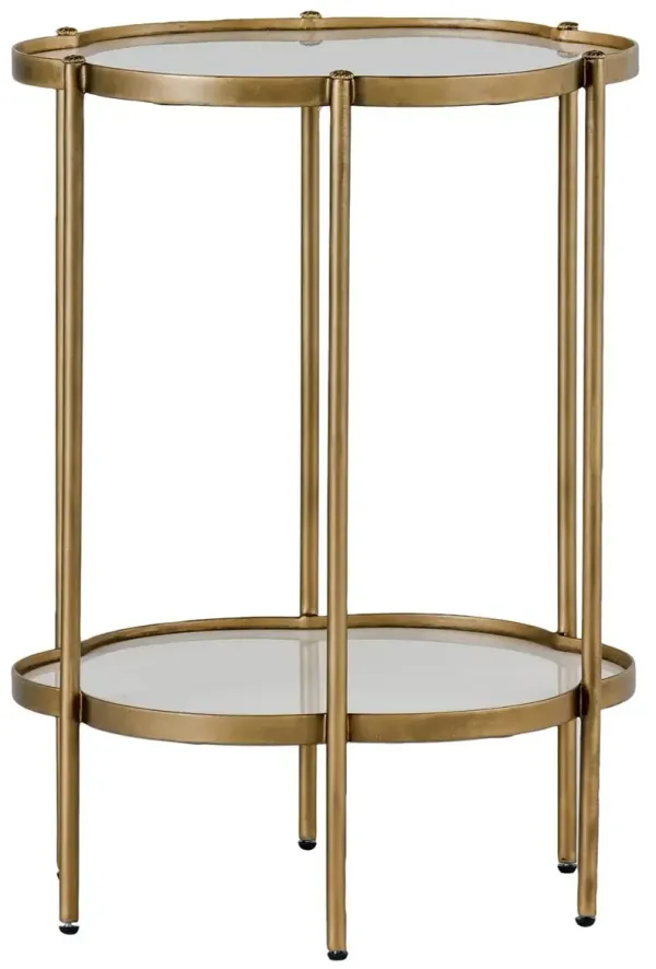 Clementine Flower Side Table, Brass