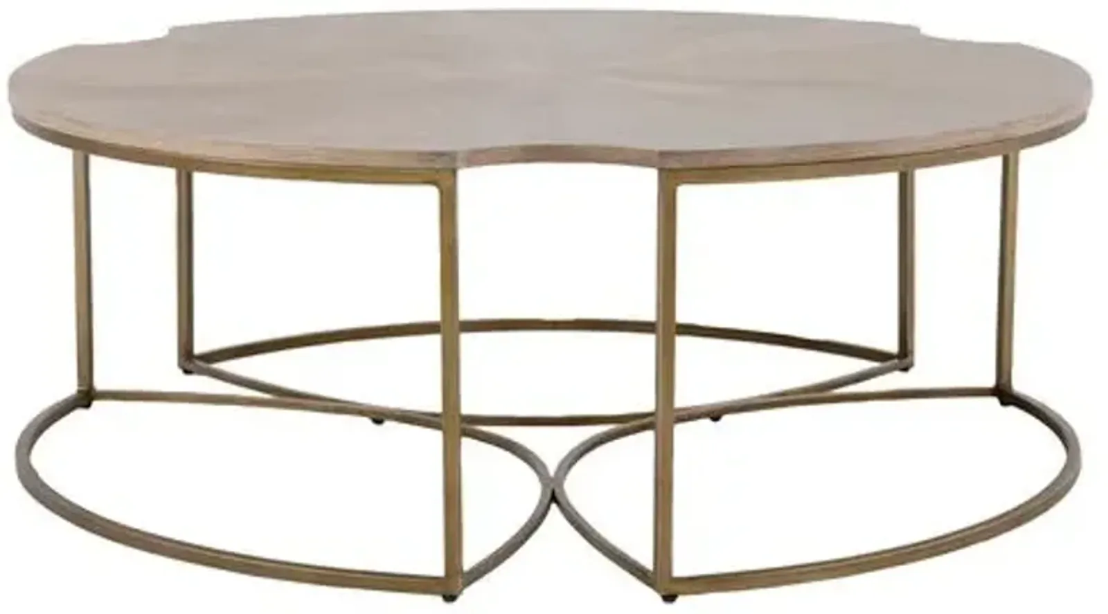 Zelda Coffee Table - Beige - Gabby - Gold