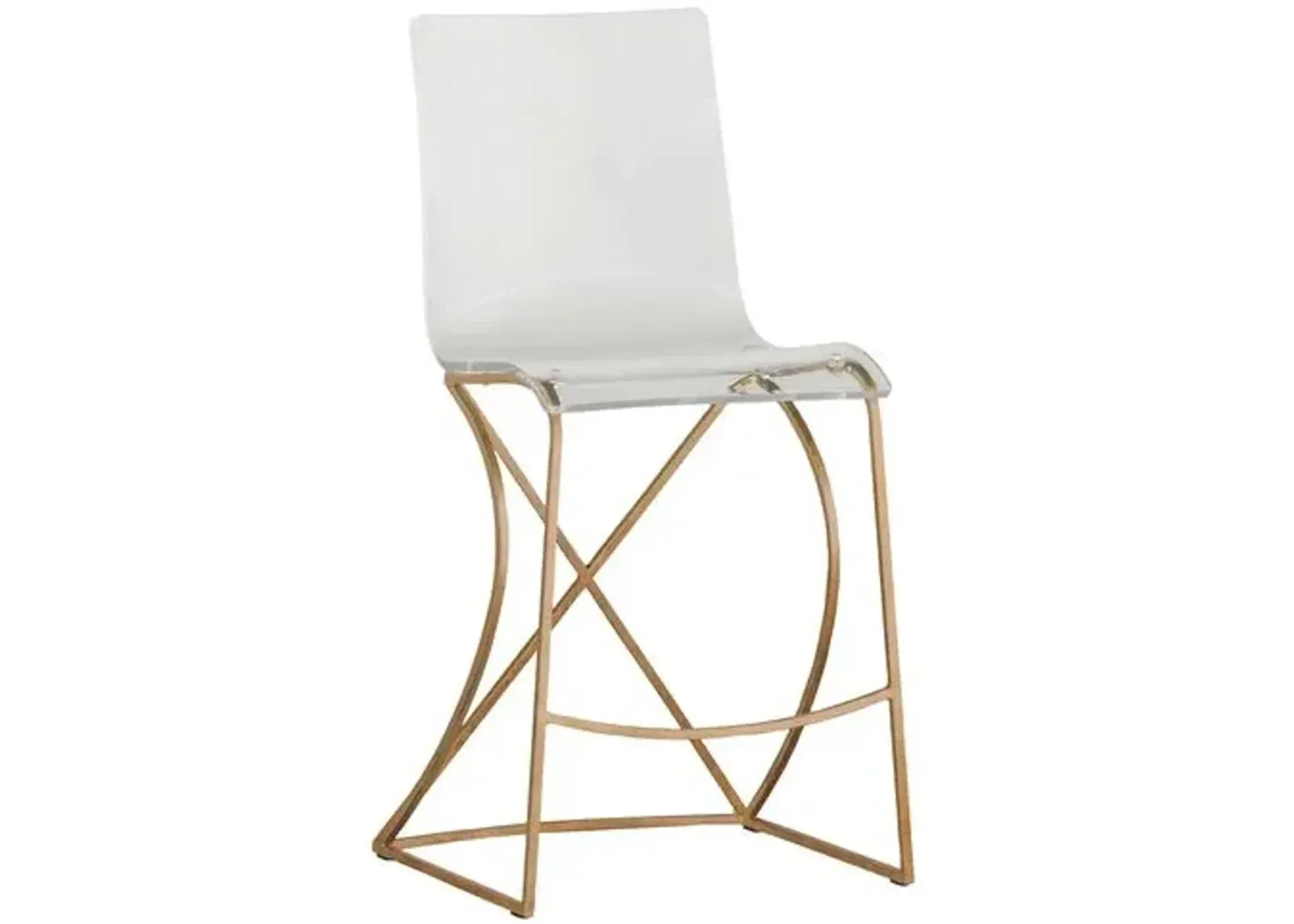 Johnson Acrylic Counter Stool - Gold - Gabby