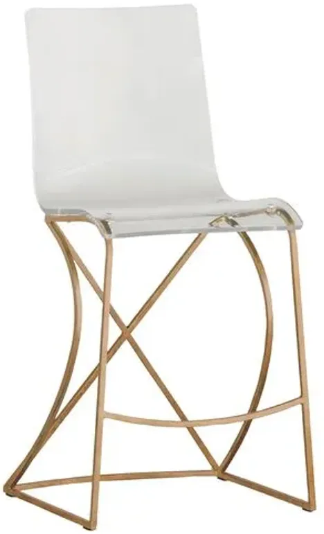 Johnson Acrylic Counter Stool - Gold - Gabby