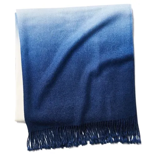 Dip-Dye Throw - Indigo - Johanna Howard - Blue - Lightweight, Soft, Warm, Alpaca Wool