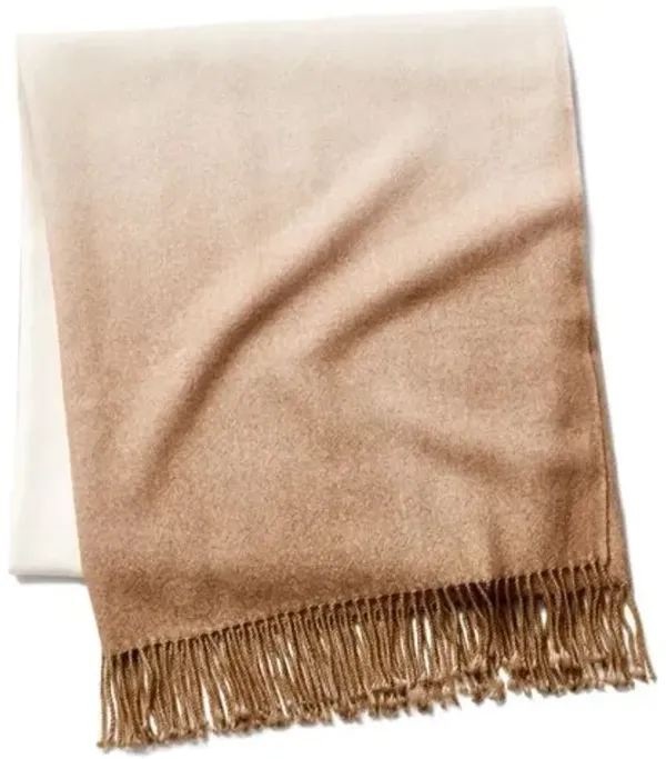 Dip-Dye Throw - Camel - Johanna Howard - Beige - Lightweight, Soft, Warm, Alpaca Wool