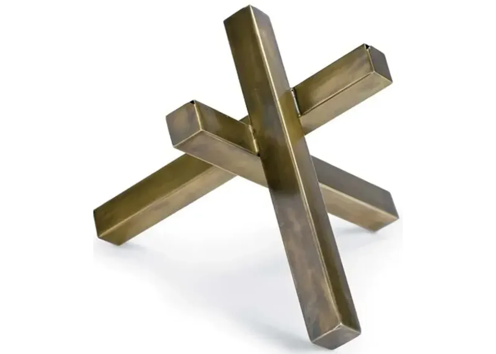 12" Intersecting Sculpture - Brass - Regina Andrew - Brown