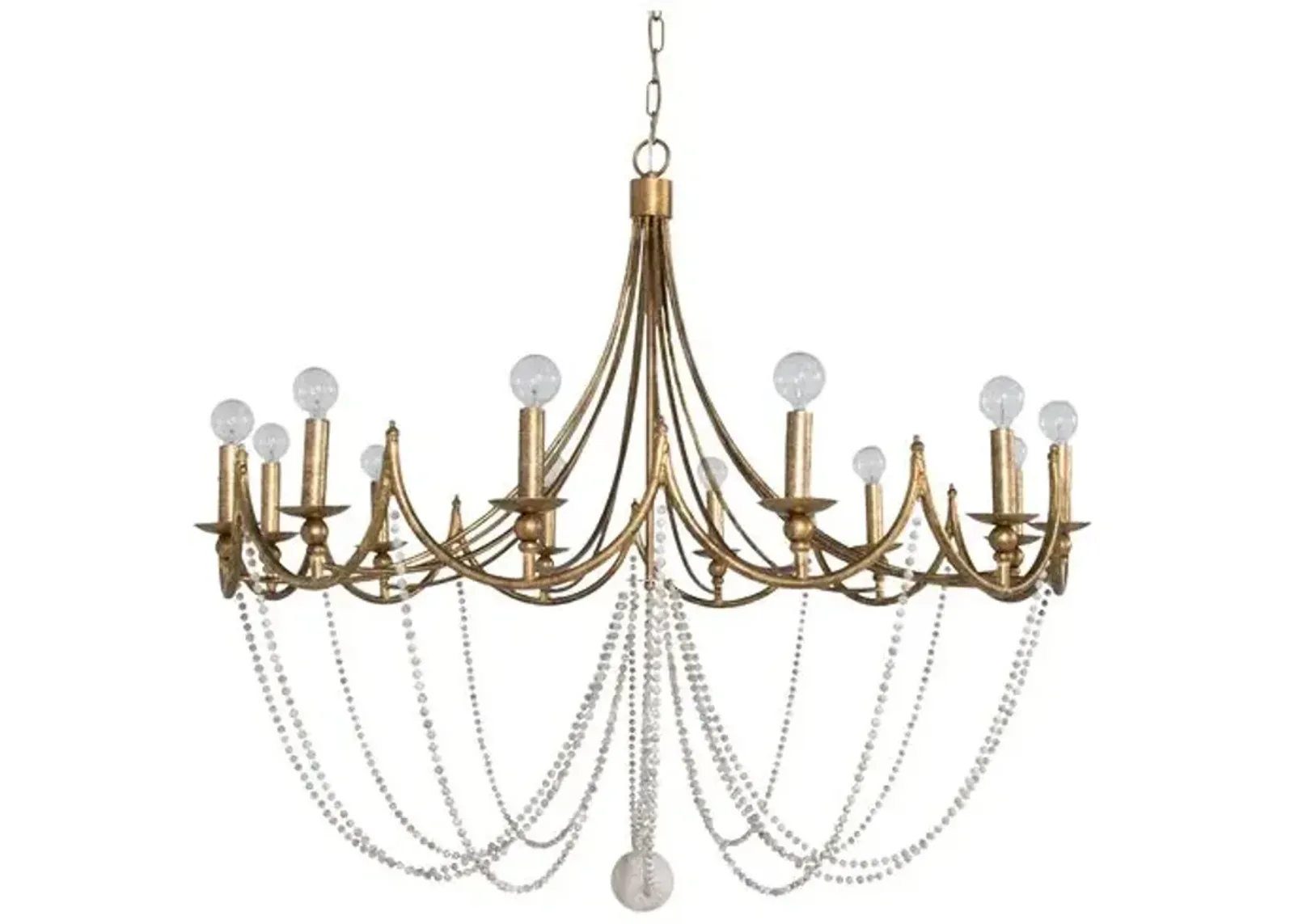 Sandra Chandelier - Antiqued Gold - Gabby