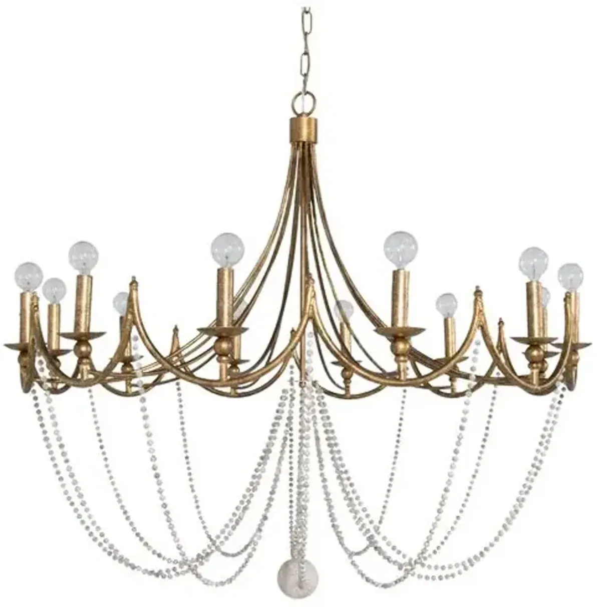 Sandra Chandelier - Antiqued Gold - Gabby