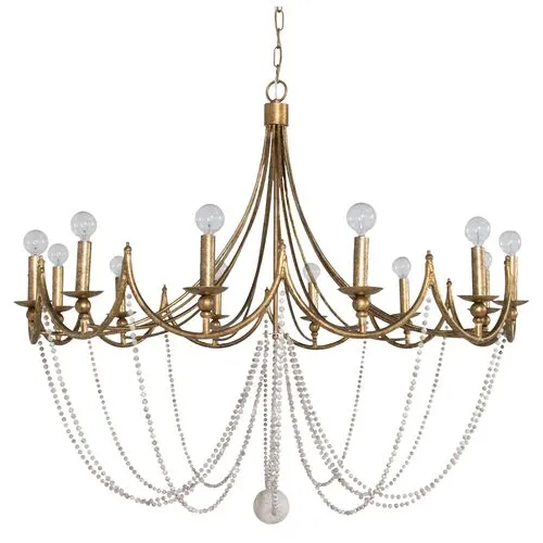 Sandra Chandelier - Antiqued Gold - Gabby