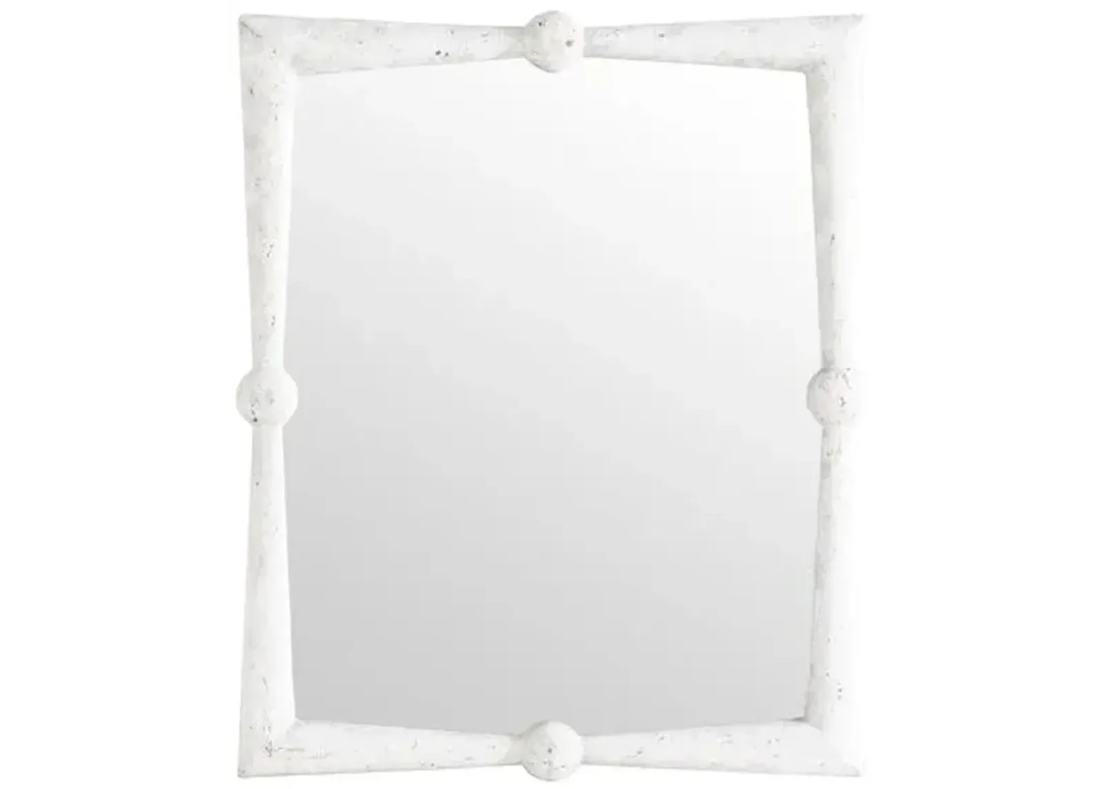 Scarlett Resin Wall Mirror - Distressed White - Gabby