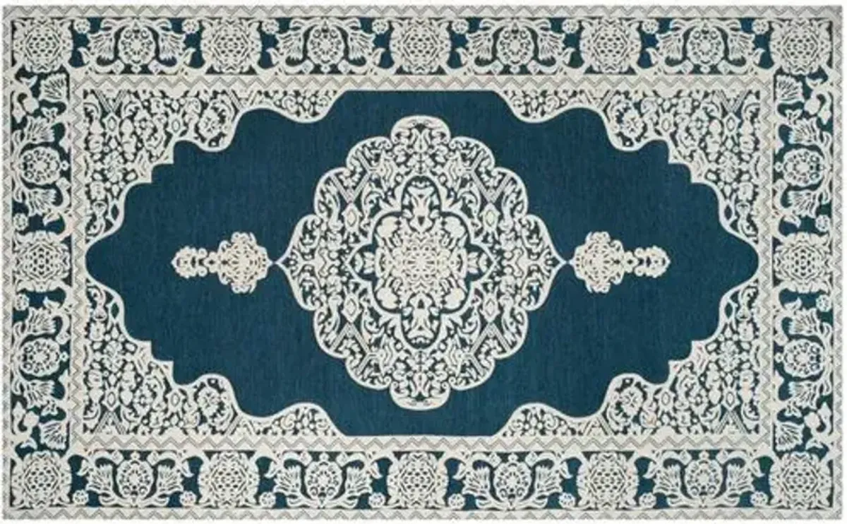 Melani Flat-Weave Rug - Ivory/Blue - Blue