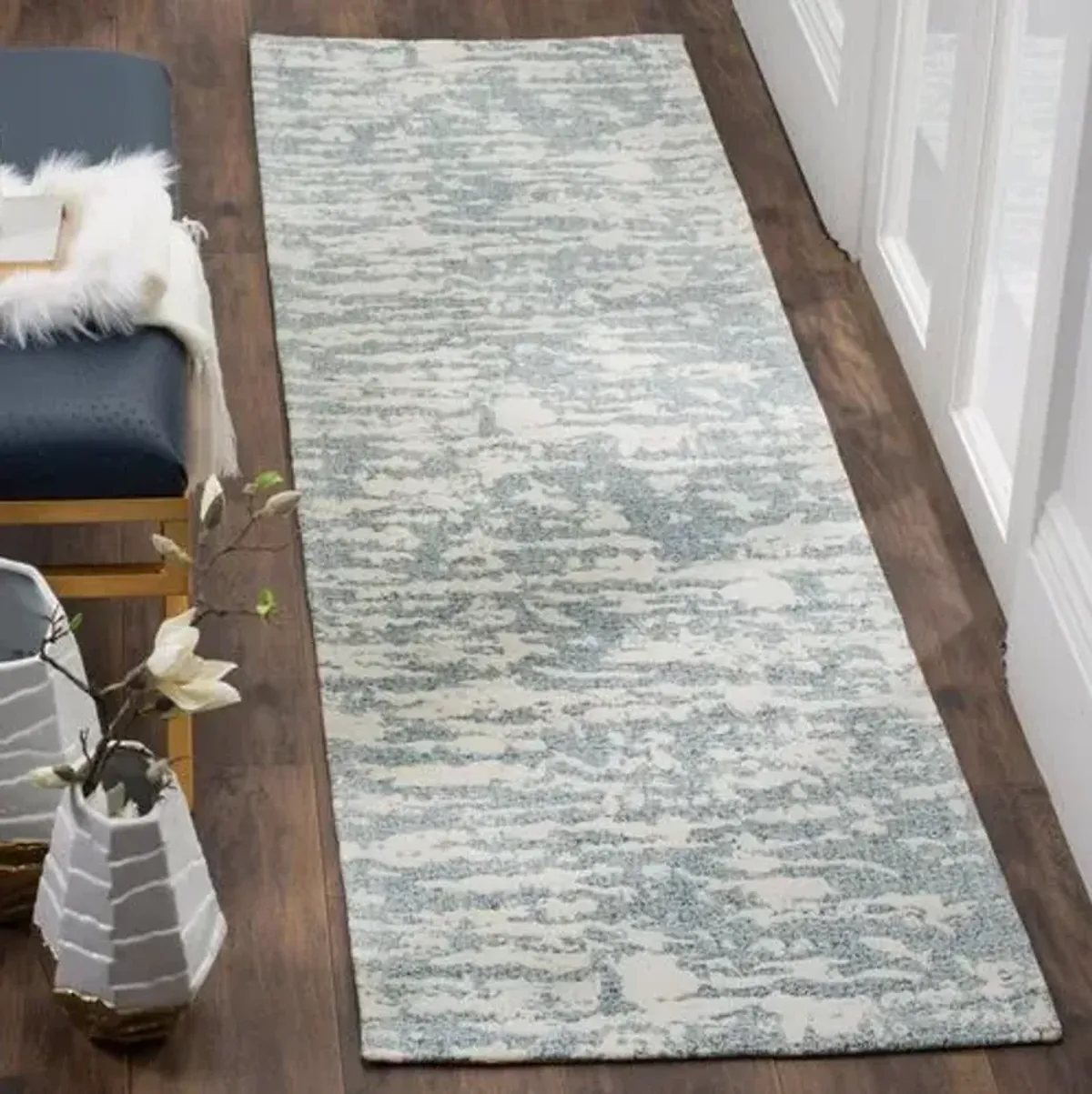 Sean Flat-Weave Rug - Ivory/Blue - Blue