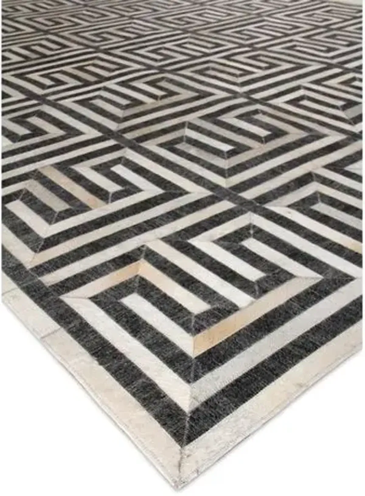 Helios Hide - Charcoal/Ivory - Exquisite Rugs - Black - Black - 5'x8'