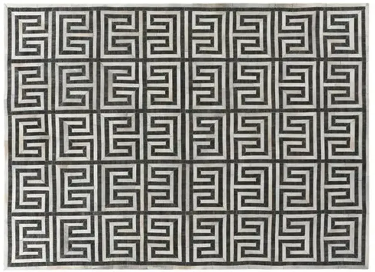 Helios Hide - Charcoal/Ivory - Exquisite Rugs - Black - Black - 5'x8'