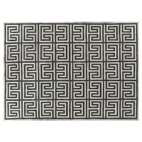 Helios Hide - Charcoal/Ivory - Exquisite Rugs - Black - Black - 5'x8'