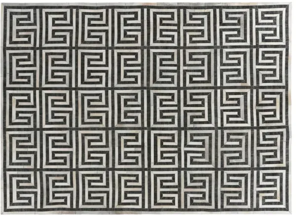 Helios Hide - Charcoal/Ivory - Exquisite Rugs - Black - Black - 5'x8'