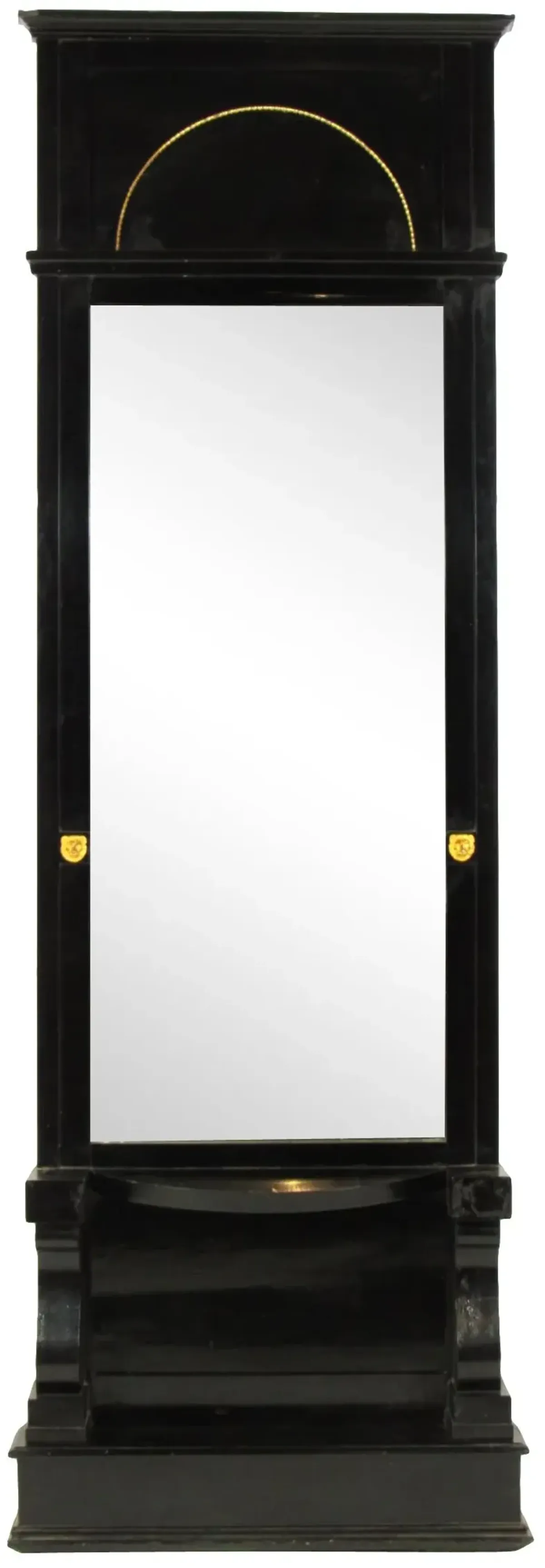 19th-C. Black Lacquer Pier Mirror - The Barn at 17 Antiques