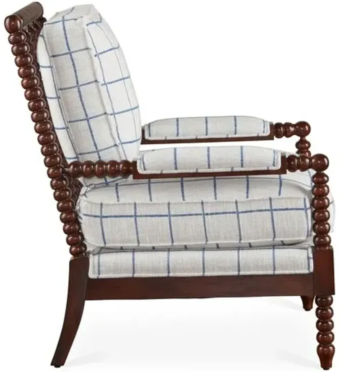 Bankwood Accent Chair - Light Blue Plaid - Miles Talbott - Handcrafted, Comfortable, Durable, Cushioned