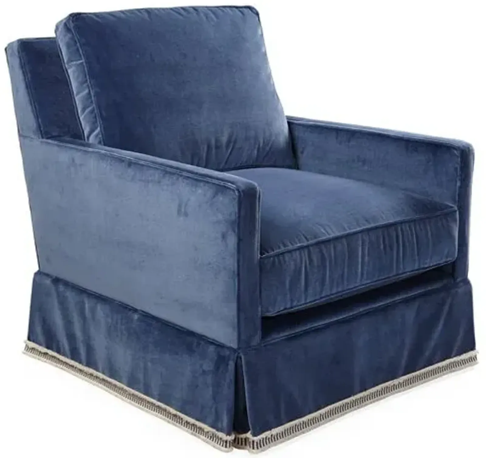 Auburn Club Chair - Mariner Velvet - Miles Talbott - Hancrafted in the USA