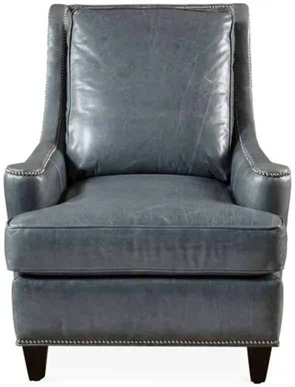 Brody Leather Accent Chair - Storm-Gray - Massoud, Comfortable, Durable