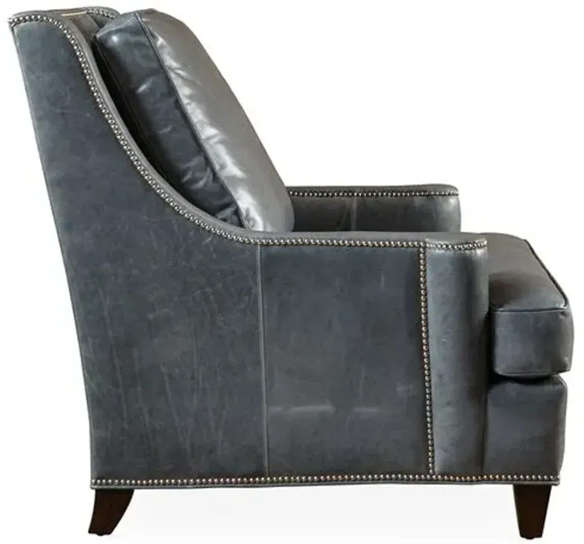 Brody Leather Accent Chair - Storm-Gray - Massoud, Comfortable, Durable