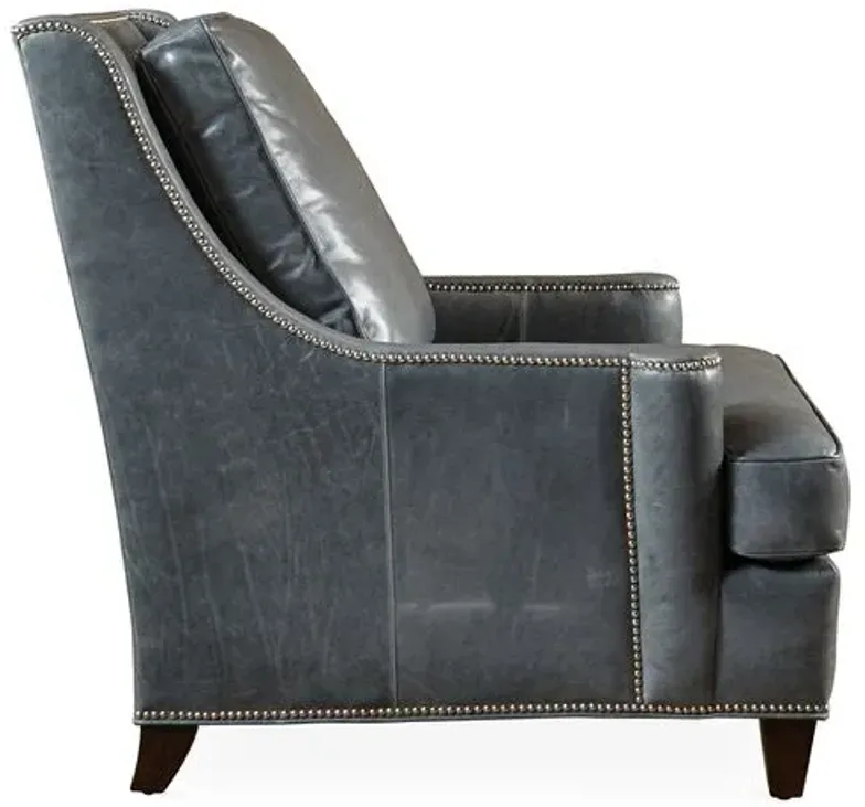 Brody Leather Accent Chair - Storm-Gray - Massoud, Comfortable, Durable