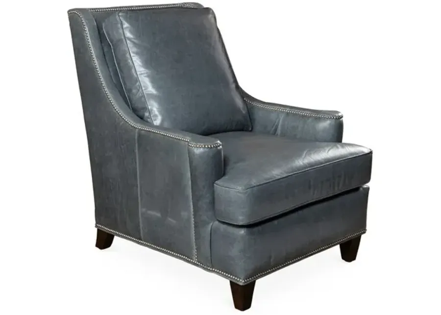 Brody Leather Accent Chair - Storm-Gray - Massoud, Comfortable, Durable