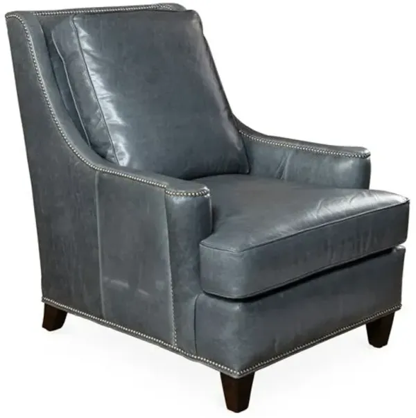 Brody Leather Accent Chair - Storm-Gray - Massoud, Comfortable, Durable