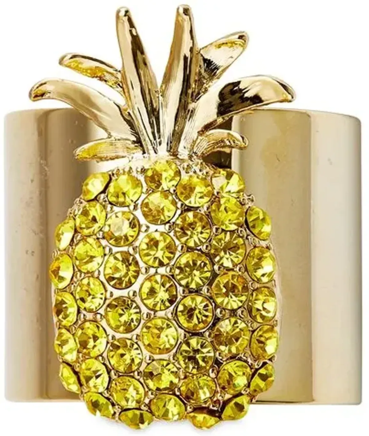 Set of 2 Pineapple Napkin Rings - Gold/Yellow - Joanna Buchanan